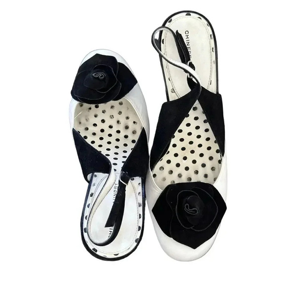 Chinese Laundry Women's Black White Slingback Carrie High Heels Shoes Size 10 - Picture 5 of 8